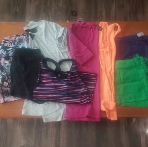 8 Piece Lot Juniors Casual Athletic Colorful Clothing Bundle